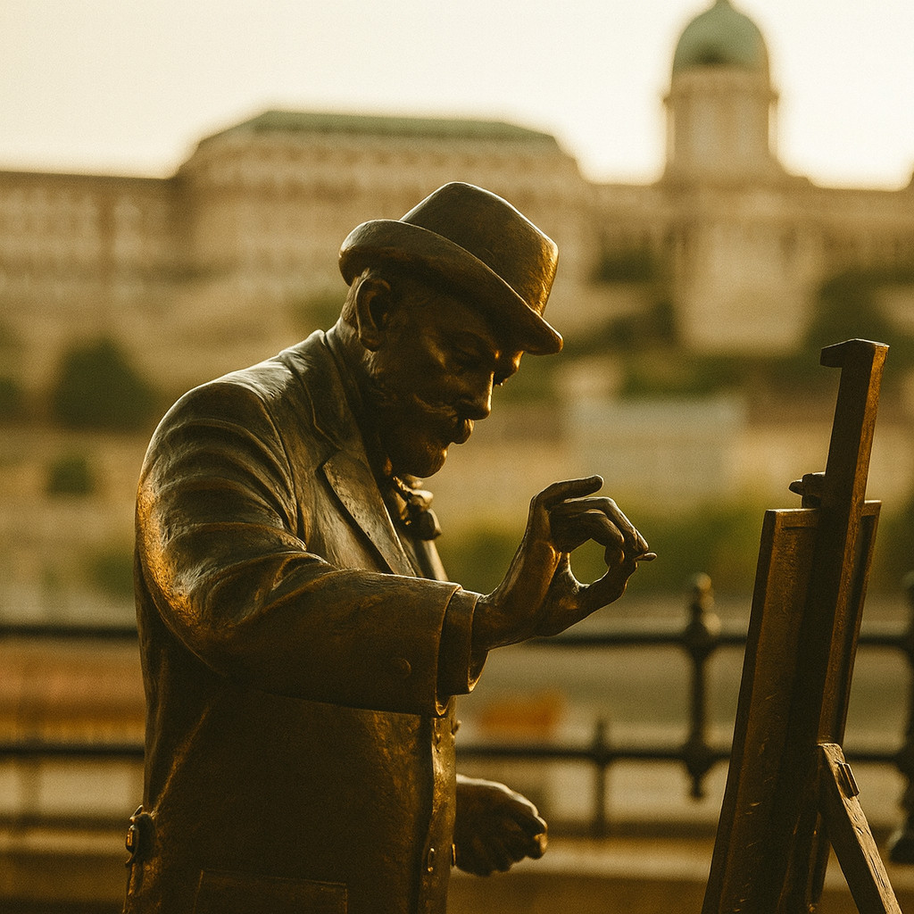 Muelle Jane Haining, paseo a orillas del Danubio, estatua de Ignác Roskovics
